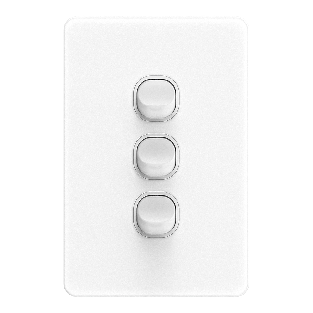 YELE Glass 3 Gang 2 Way Switch Vertical